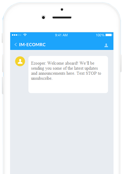 welcome sms