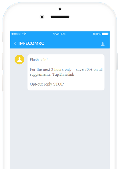 flash sale sms