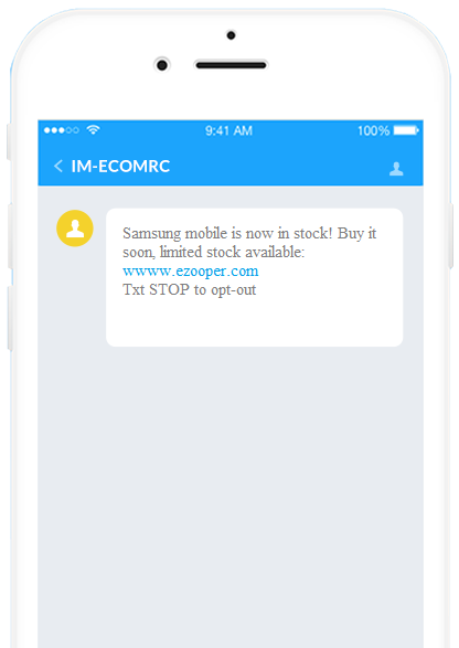 back in stock sms